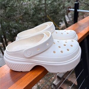 White platform Slip-On Crocs